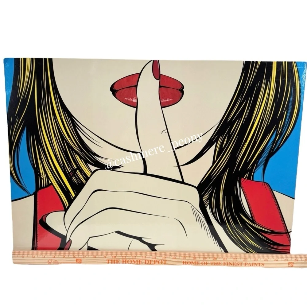 Vintage DEBORAH AZZOPARDI 1999 IKEA Sssshhh RED LIPS SOLMYRA Modern Wall Pop Art